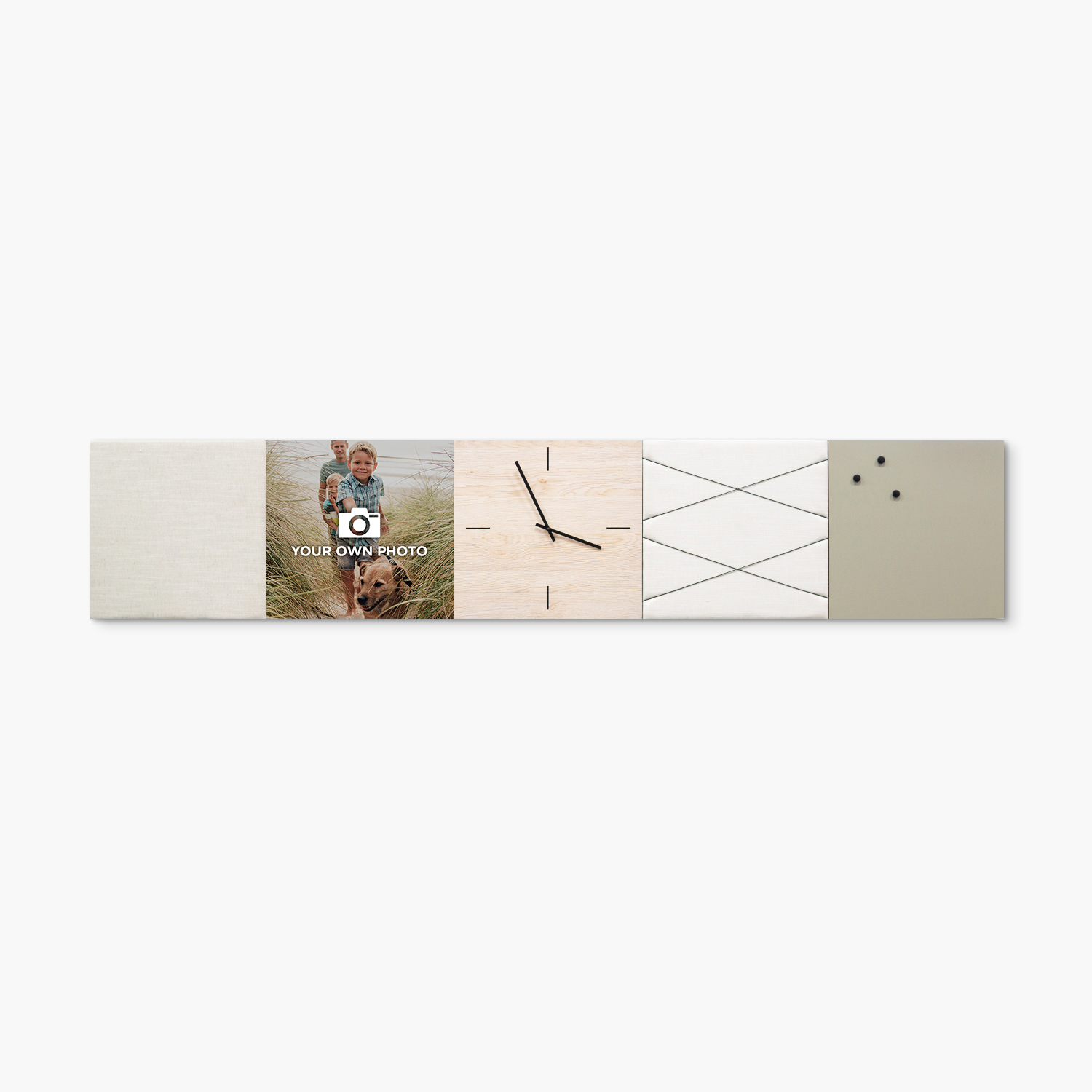 Beige (off white) wanddeco – set 5 panelen – combi 8